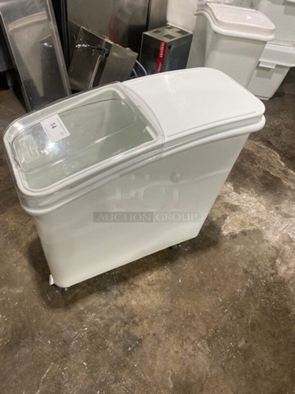 Bakers Mark White Poly Ingredient Bin! On Casters! - Image 3 of 7