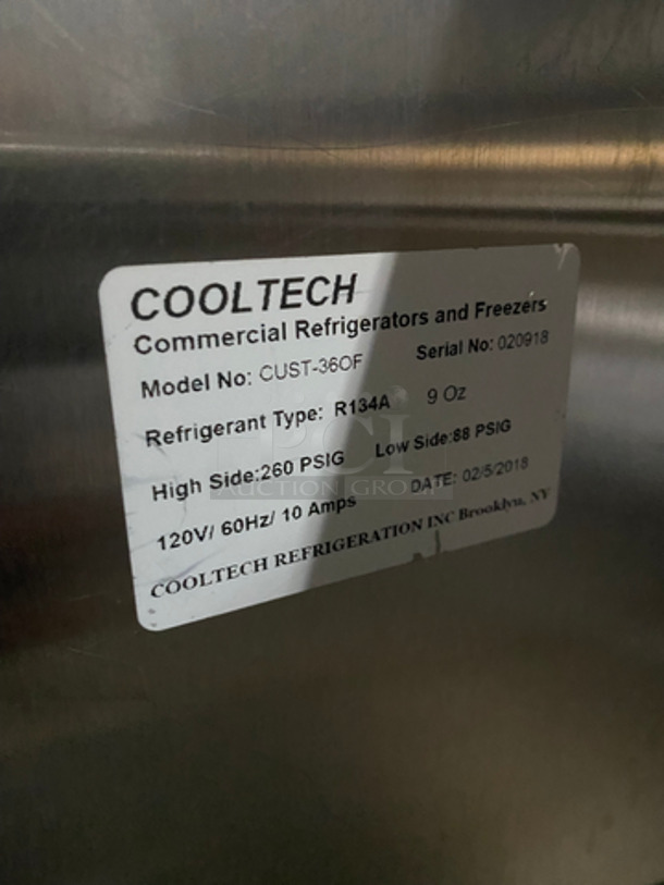 2018 Cool Tech Commercial Refrigerated Open Grab-N-Go Case Merchandiser! All Stainless Steel! Model: CUST-36OF SN: 020918 120V 60HZ - Image 7 of 8