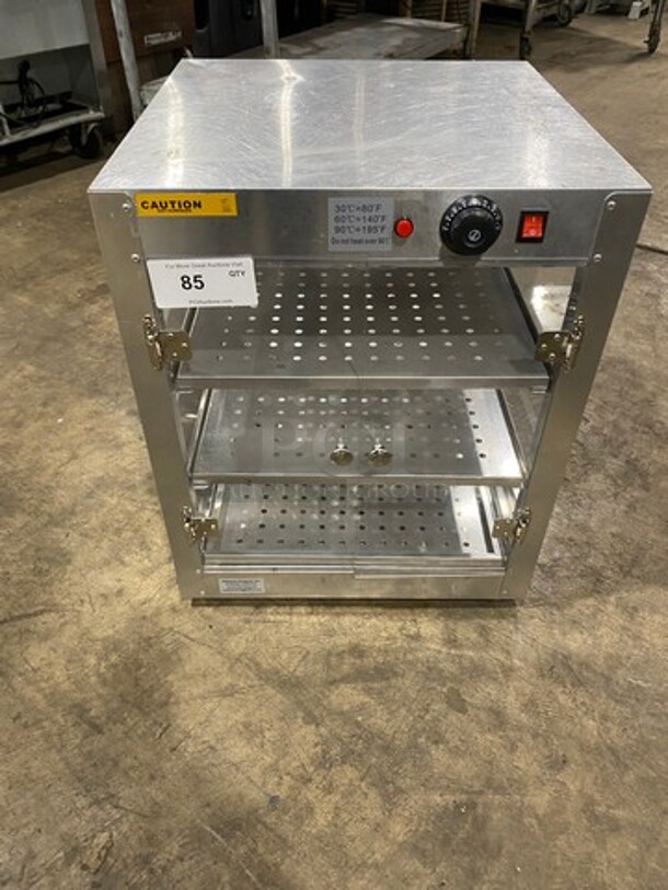 Advance Products Commercial Countertop Electric Powered Heated Food Display Case! Glass All Around! With Rear Access! Stainless Steel Body!