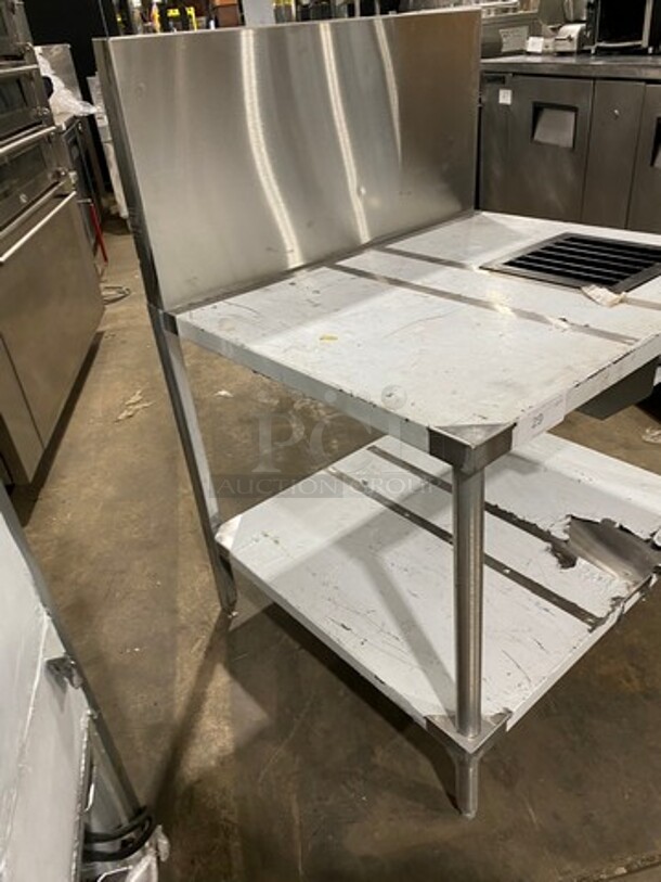 WOW! Custom Made Commercial Single Burner Prep Table! With Raised Back Splash! With Storage Space Underneath! Solid Stainless Steel! On Legs! - Image 2 of 9