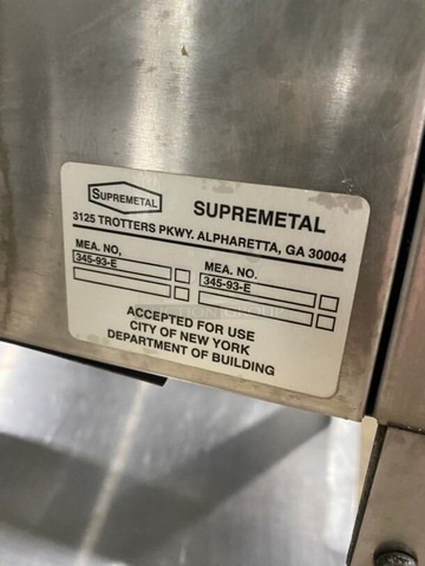 SUPREME METAL All Stainless Steel 4 Bay Electric Powered Steam Table! With Underneath Storage Shelf! With Sneeze Guard! On Casters!  - Image 8 of 9