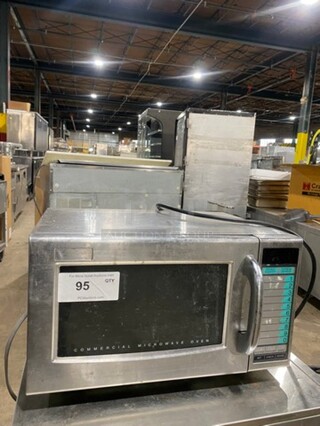 2010 Sharp Commercial Countertop Microwave Oven! With View Through Door! All Stainless Steel! Model: R21LVF SN: 30870