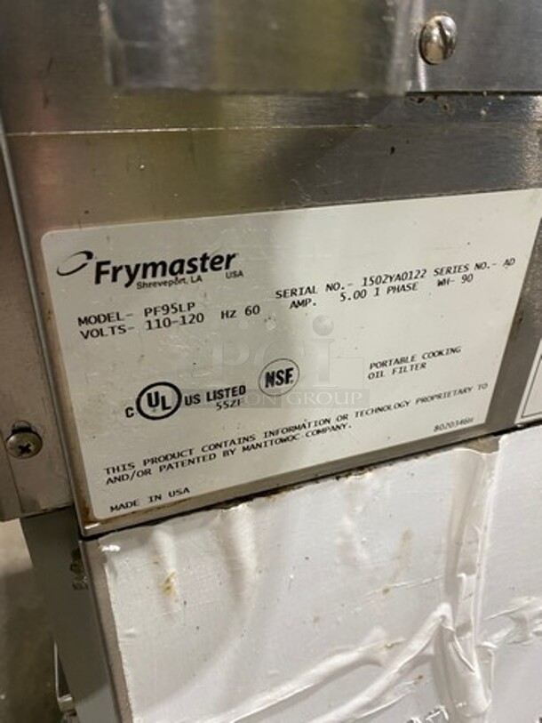 Frymaster Commercial Countertop Portable Fryer Oil Filter! All Stainless Steel! Model PF95LP Serial 1502YA0122! 110/120V 1Phase!  - Image 5 of 8