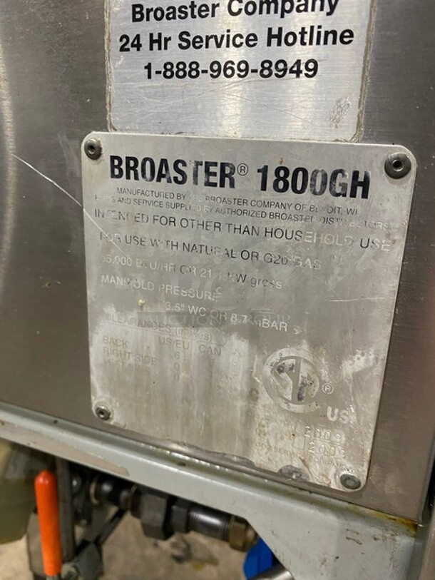 WOW! Broaster Natural Gas Powered Heavy Duty Commercial Pressure Fryer! Smart Touch Screen! With Oil Filter! Model 1800GH Serial 86035! On Casters! - Image 8 of 10