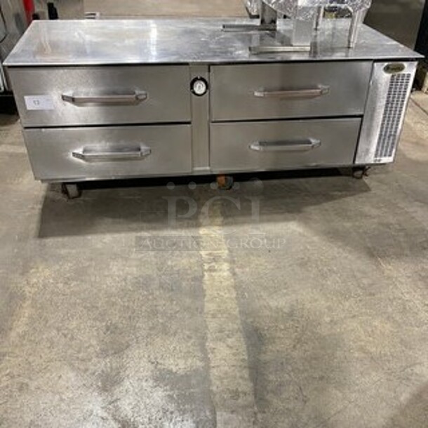 Randell Commercial Refrigerated Chef Base! With 4 Drawer Storage Space! All Stainless Steel! On Casters! Remote Compressor/No Compressor!