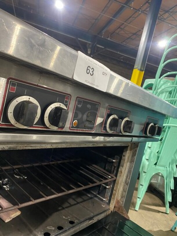 Garland Electric Powered 6 Burner Range! With Full Size Oven Underneath! With Back Splash! All Stainless Steel Body! On Casters! Model: SS686 SN: 0311RF0023 - Image 9 of 11