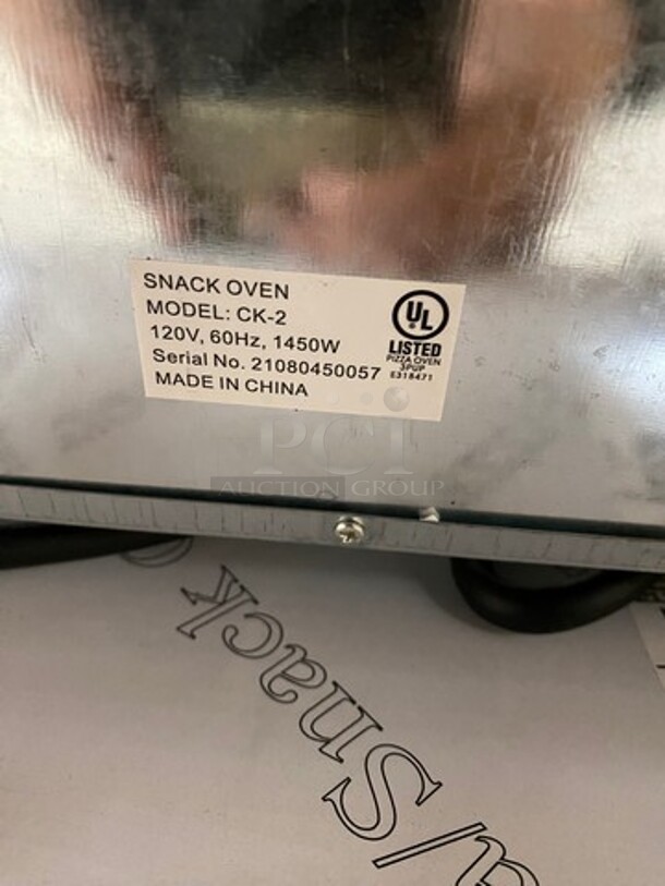 NICE! NEW! IN THE BOX! Adcraft Commercial Countertop Electric Powered Pizza/ Snack Oven! Model: CK2 SN: 21080450057 120V - Image 8 of 10