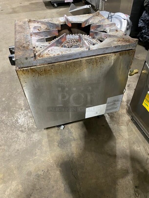 LATE MODEL! 2020 Asber Commercial Gas Powered Single Burner Stock Pot Range! Stainless Steel! On Casters! WORKING WHEN REMOVED! - Image 4 of 10