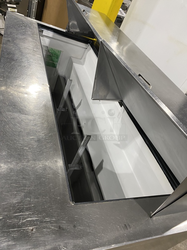 TRUE All Stainless Steel Refrigerated 3 Door Mega Top Sandwich Prep Table!  On Casters! Model QA-72-30M-B Serial 1-3456552 115V/60Hz/1 Phase - Image 8 of 9