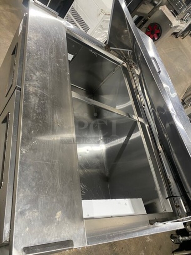 Cool Tech Commercial Refrigerated Sandwich Prep Table! With 2 Door Storage Space Underneath! All Stainless Steel! On Casters! Model: CTR48BMB SN: D025421 120V 60HZ 1 Phase - Image 8 of 9