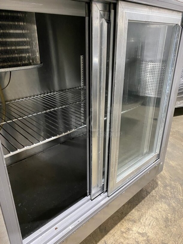 Leader Commercial 2 Sliding Door Back Bar Cooler! With View Through Doors! With Metal Rack! All Stainless Steel! On Legs! - Image 6 of 9