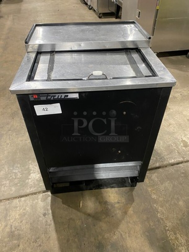 True Commercial Under The Counter Bottle Cooler! With Single Stainless Steel Sliding Top Door! Model TD-24-07 Serial 14037637! 115V 1Phase!