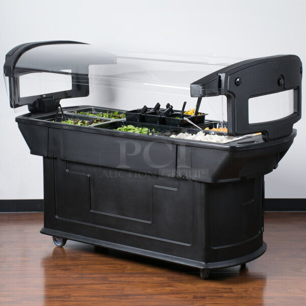 BRAND NEW SCRATCH & DENT! Carlisle 771103 Black 6' Maximizer Portable Food / Salad Bar - NO ISSUES, Everything Included. Out of original packaging Disassembled.  - Image 2 of 3
