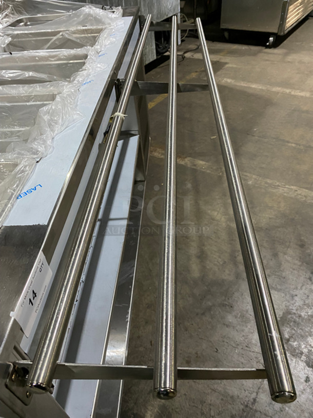 NEW! NEVER USED! Bayonne Commerical 5 Bay Cold Pan/Cold Food Buffet Counter! With Folding Serving Counter! With 2 Shelf Storage Underneath! All Stainless Steel! On Legs! Model: CPM-72 SN:7195 120V 60HZ 1 Phase - Image 11 of 12