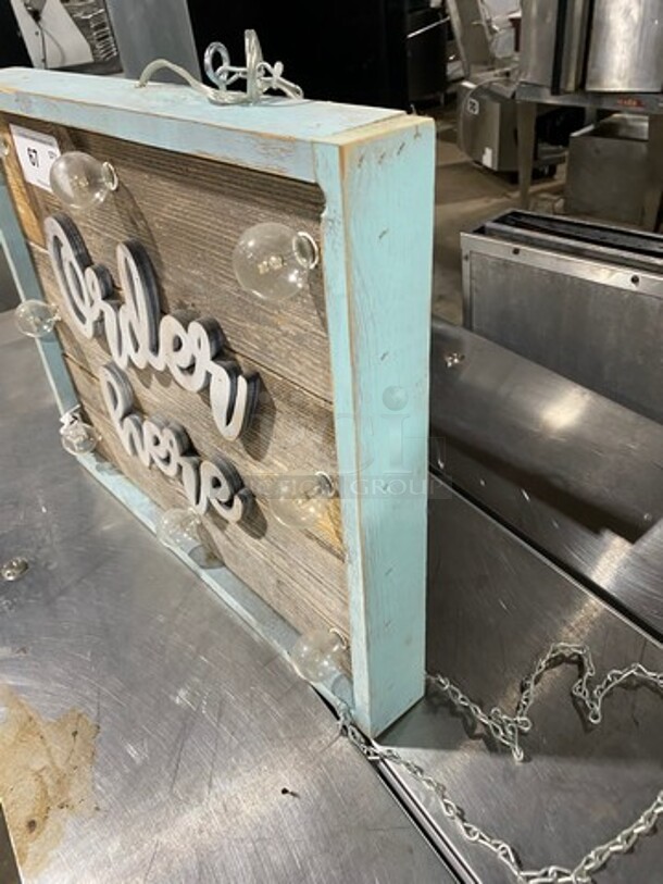Wooden Frame Light Up "Order Here" Sign! - Image 2 of 5