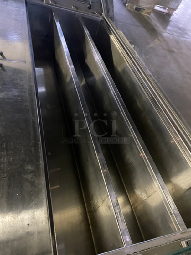 AMAZING! Duke Stainless Steel Commercial Subway Prep Line w/ Lowering Sneeze Guards. (1) Hot Well, (2) Refrigerated Prep Tables, (1) Point of Sale Station, 4 In Counter Cup Dispensers, (4) Chip Merchandisers, Credit Card Machine Mount and Rear Lower Dry Storage. Separates Into 4 Pieces! Model: SWD70060FLM SN: 10100312 120V 60HZ 1 Phase, Model: SWH70025FLM SN: 09103602 120V 60HZ 1 Phase, Model: SUBCPTC60M SN: 10100174 120V 60HZ 1 Phase - Image 5 of 12