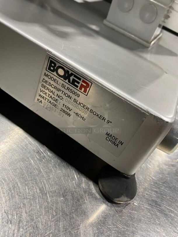 Boxer Commercial Countertop Deli/ Meat Slicer! All Stainless Steel! Model: SLR5009 SN: 0800000907 110V - Image 8 of 9