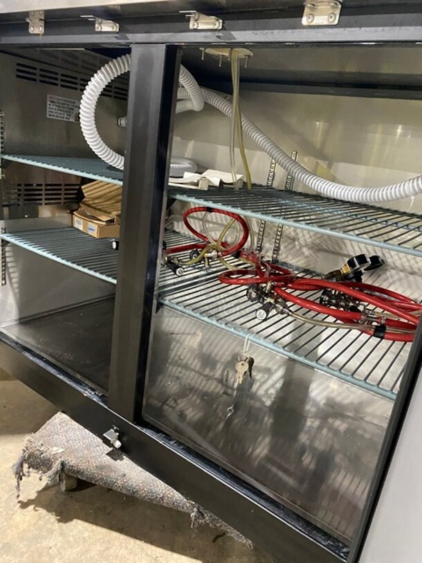 NICE! Avantco Commercial Refrigerated Dual Tower Kegerator! With Towers! With 3 Door Storage Space Underneath! Poly Coated Racks! Model: 178UDD378 SN:6436334321083606 115V  - Image 6 of 10