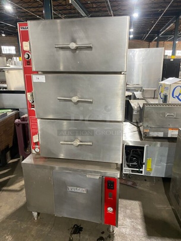 GREAT! Vulcan Commercial Triple Deck Pressure Steam Cooker! All Stainless Steel! On Legs! Model: VHL3G SN: 271155958 120V 60HZ 1 Phase - Image 1 of 12