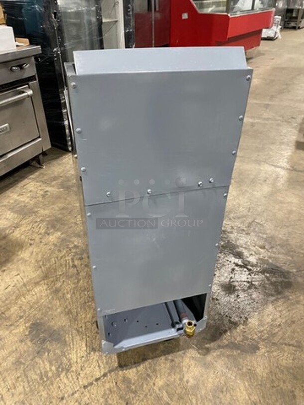 Asber Commercial Natural Gas Powered Deep Fat Fryer! With Metal Frying Baskets! With Backsplash! All Stainless Steel! On Casters! - Image 3 of 8