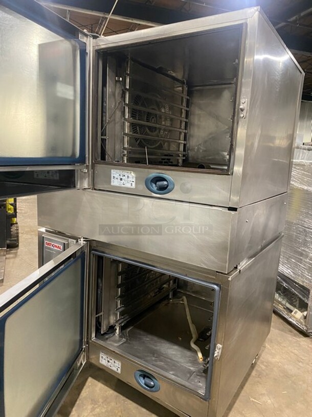 Rational Model CMP62G Stainless Steel Commercial Natural Gas Powered Combi Oven w/ View Through Door! 2x Your Bid Makes One Unit! MODEL CMP62G SN: G62MH16112559979 208V 1PH - Image 6 of 10