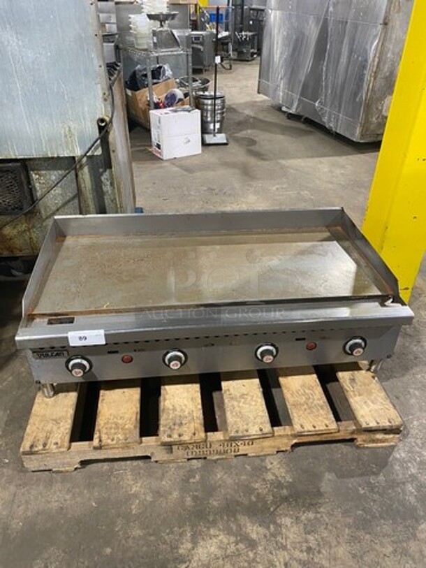 Vulcan Commercial Countertop Natural Gas Powered Flat Top Griddle! With Back And Side Splashes! All Stainless Steel! On Legs!