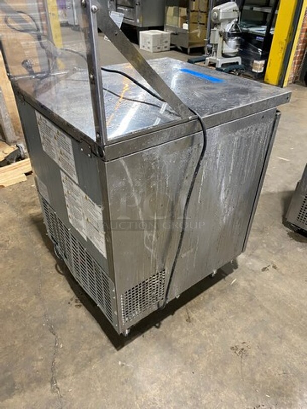 Turbo Air Commercial Single Door Lowboy/ Worktop Freezer! With Poly Coated Rack! With Plexi Glass! All Stainless Steel! On Legs! (Measurements Are Without Plexi Glass!) Model: MUF28N SN: H2K9U2FC631S 115V 60HZ 1 Phase - Image 3 of 8