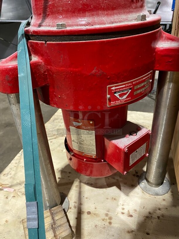 Red Goat Disposers Metal Commercial Dual Rotation Garbage Disposal! MODEL M6T17FC81K 230/190V  - Image 6 of 6