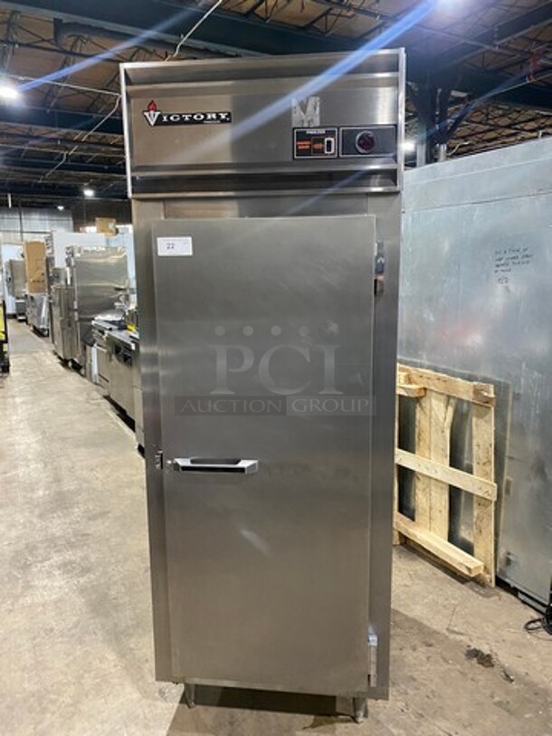 Victory Commercial Single Door Reach In Freezer! All Stainless Steel! On Legs!