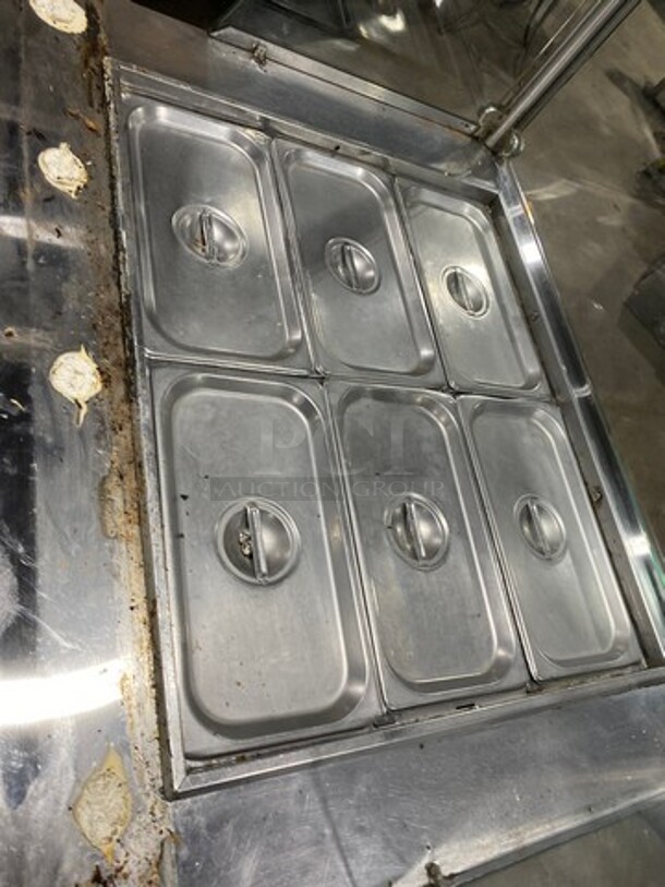 Turbo Air Commercial Refrigerated Food Serving Station Counter/Cold Pan! With Sneeze Guard! With Single Door Underneath Storage Space! All Stainless Steel Body! On Casters! WORKING WHEN REMOVED! Model: JBT36N SN: H2JB3T0D8612 115V - Image 5 of 9