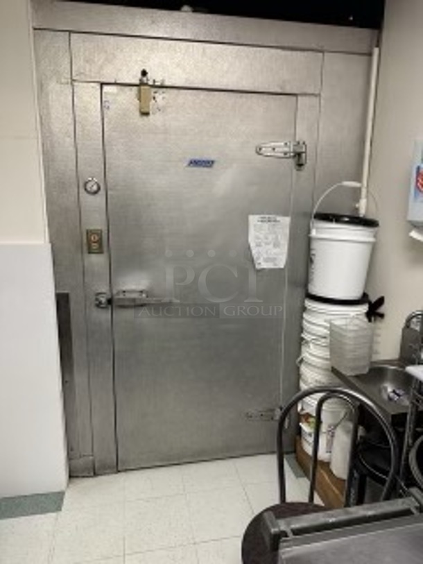 6'x8' Penn Walk In Cooler Box w/ Copeland RST80C1E-TA5-150 200-230 Volt, 3 Phase Compressor and Trenton TPLP211MAS1BR6 115 Volt, 1 Phase Condenser. Picture of the Unit Before Removal Is Included In the Listing.