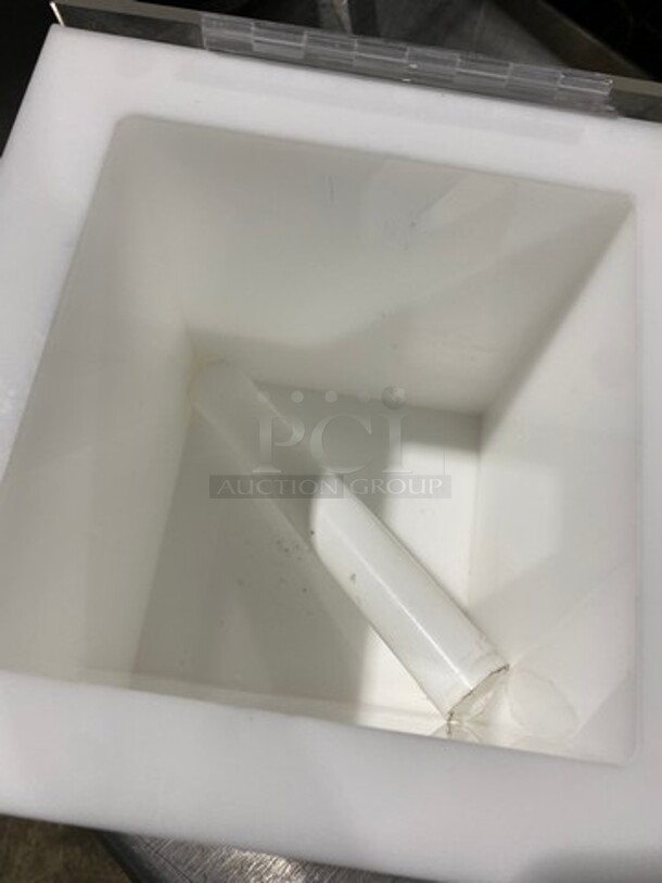 White Poly Multi-Purpose Container! With Clear Hinged Lid! With Side Cubbie! - Image 5 of 6
