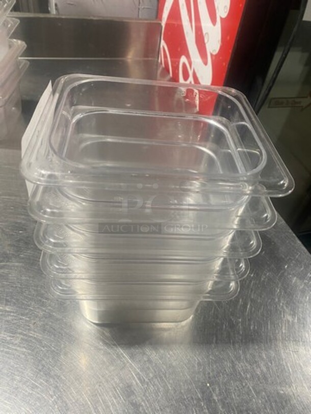 Cambro Clear Poly 1/6x4" Food Containers! 5x Your Bid! - Image 2 of 5
