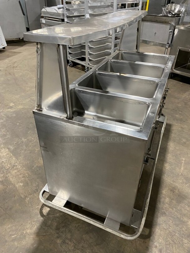 Seco All Stainless Steel 4 Compartment Steam Table! With Sneeze Guard! On Casters! - Image 4 of 10