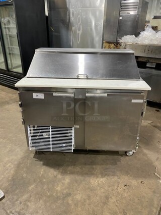 LEADER All Stainless Steel Sandwich/Salad Prep Table Cooler! Model LM48 S/C Serial PV10S1001E 115V/60Hz/ 1 Phase On Casters!