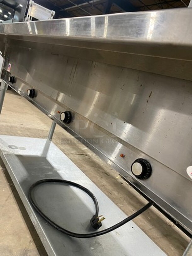 NICE! Eagle Commercial Electric Powered 4 Well Steam Table! With Storage Space Underneath! All Stainless Steel! On Legs! WORKING WHEN REMOVED! Model: DHT4120 SN: 2106100056 120V 60HZ 1 Phase - Image 7 of 10