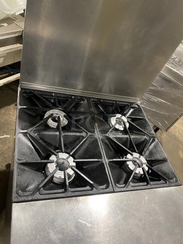 Southbend Commercial Natural Gas Powered 4 Burner Stove! With Raised Back Splash! With Oven Underneath! All Stainless Steel! On Casters! - Image 6 of 12