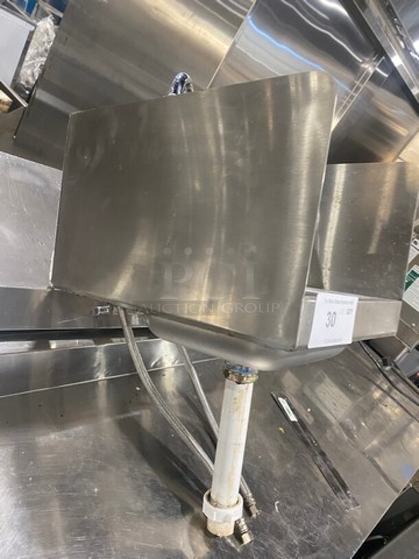 Commercial Stainless Steel Hand Sink! With Raised Back And Side Splashes! With Faucet And Handles! - Image 3 of 6