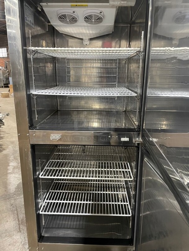 Sweet! Everest Commercial Reach In Dual Temp Refrigerator/Freezer Combo! All Stainless Steel! With Poly Coated Racks! On Casters! 115V 1 Phase! Model: ESRFH2 SN: BSRFH214040001! - Image 6 of 11