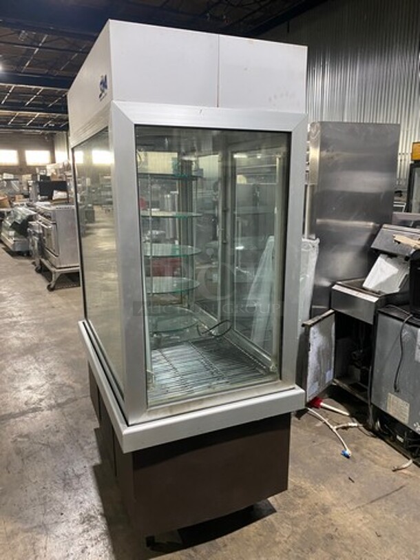 AMAZING! Sava Commercial Refrigerated Pastry/ Bakery Display Case Merchandiser! With Metal Racks! With 5 Tier Display Stand! Glass All Around Showcase Style! With Rear Access Doors! On Legs! - Image 3 of 10
