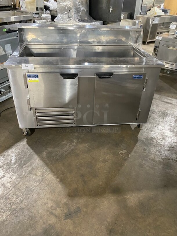 2012 Coolman Commercial Refrigerated Sandwich Prep Table! With 2 Door Underneath Storage Space! All Stainless Steel! On Casters! Model: CRI60BM SN: 114451 120V 60HZ 1 Phase