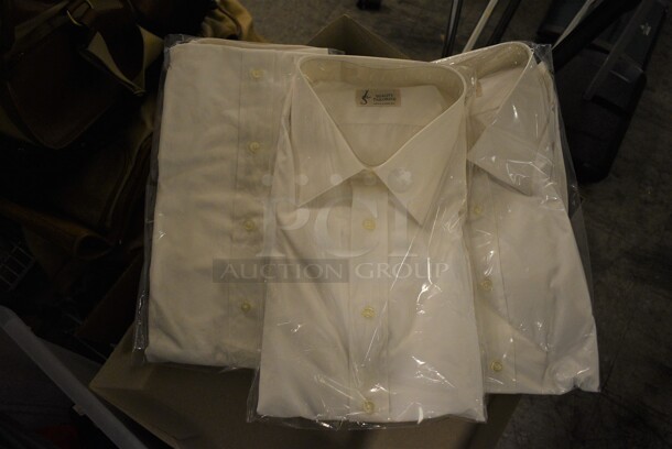 ALL ONE MONEY! Lot of Approximately 20 BRAND NEW! TMB Button Down Shirts; White, Black and Blue w/ White Collar