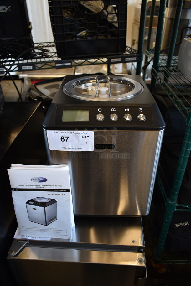 BRAND NEW SCRATCH AND DENT! Whynter ICM-201SB 2.1 Quart Countertop Automatic Ice Cream Maker. 115 Volts, 1 Phase. Tested and Working!