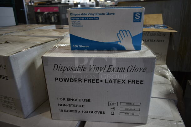 PALLET LOT! of 50 Boxes of 10 BRAND NEW! Disposable Vinyl Exam Gloves. Including Small. 50 Times Your Bid!