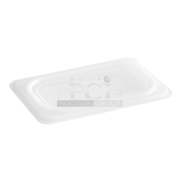 Box of 72 BRAND NEW! Vigor 247FP19LSPP Poly 1/9 Size Drop In Bin Translucent Polypropylene Secure Sealing Lid. - Image 1 of 4