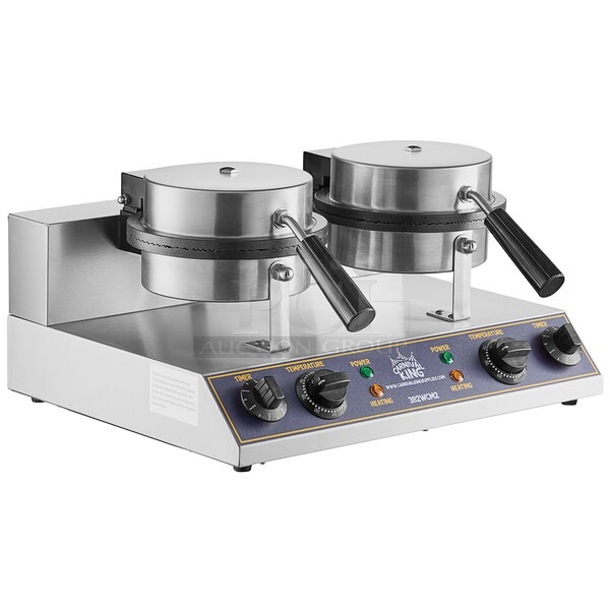 BRAND NEW SCRATCH AND DENT! Carnival King 382WCM2 8" Non-Stick Double Waffle Cone Maker. 120 Volts, 1 Phase. Tested and Working! - Image 1 of 4