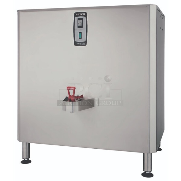 BRAND NEW SCRATCH AND DENT! 2023 Fetco HWB-25 H25011 Stainless Steel Commercial Countertop 25 Gallon Hot Water Dispenser. 120/208-240 Volts, 3 Phase. 