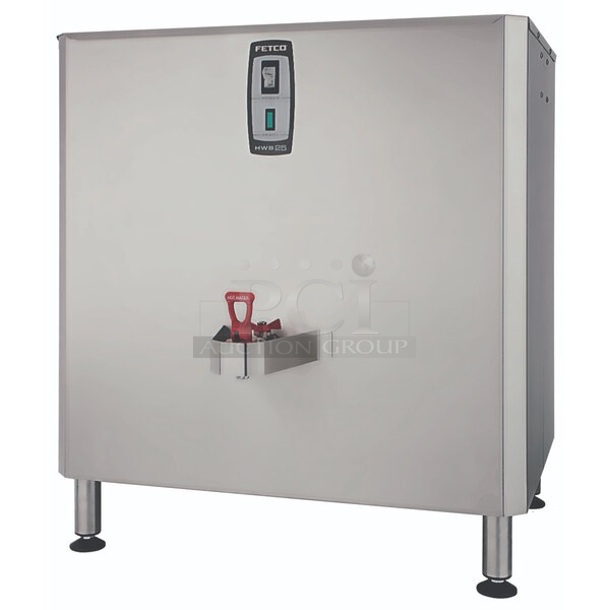 BRAND NEW SCRATCH AND DENT! 2023 Fetco HWB-25 H25011 Stainless Steel Commercial Countertop 25 Gallon Hot Water Dispenser. 120/208-240 Volts, 3 Phase.  - Image 1 of 5
