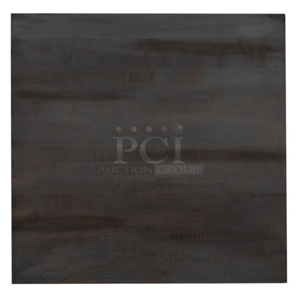 BRAND NEW SCRATCH AND DENT! Lancaster Table & Seating 3493030ANTGY Industrial 30" x 30" Solid Wood Live Edge Table Top with Antique Slate Gray Finish - Image 1 of 3