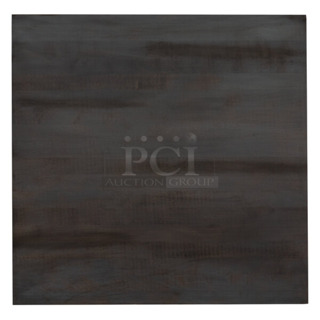 BRAND NEW SCRATCH AND DENT! Lancaster Table & Seating 3493030ANTGY Industrial 30" x 30" Solid Wood Live Edge Table Top with Antique Slate Gray Finish